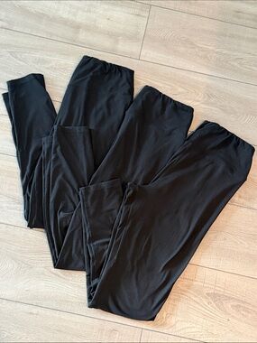 SHEIN Ultra Soft Stretch Black High Waist Leggings-3 Pack- Women M